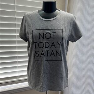 Gray 'Not Today Satan' Graphic Tee - Women's Casual Top